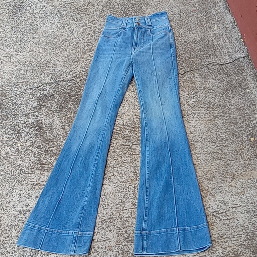 Frame Denim Women's High Rise Flare Jeans - Blue